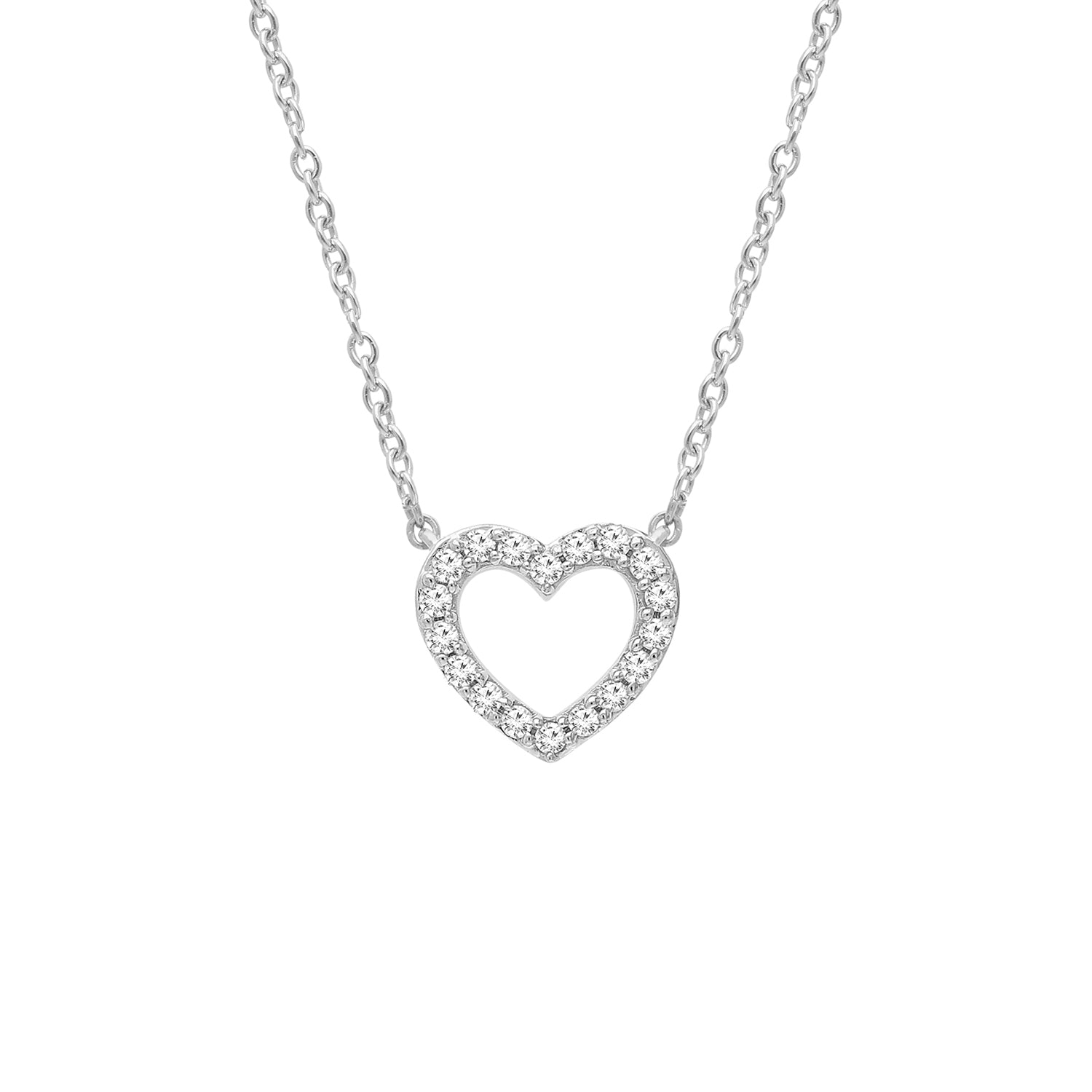 0.1ct Lab Grown Diamond Necklace in 9K White Gold