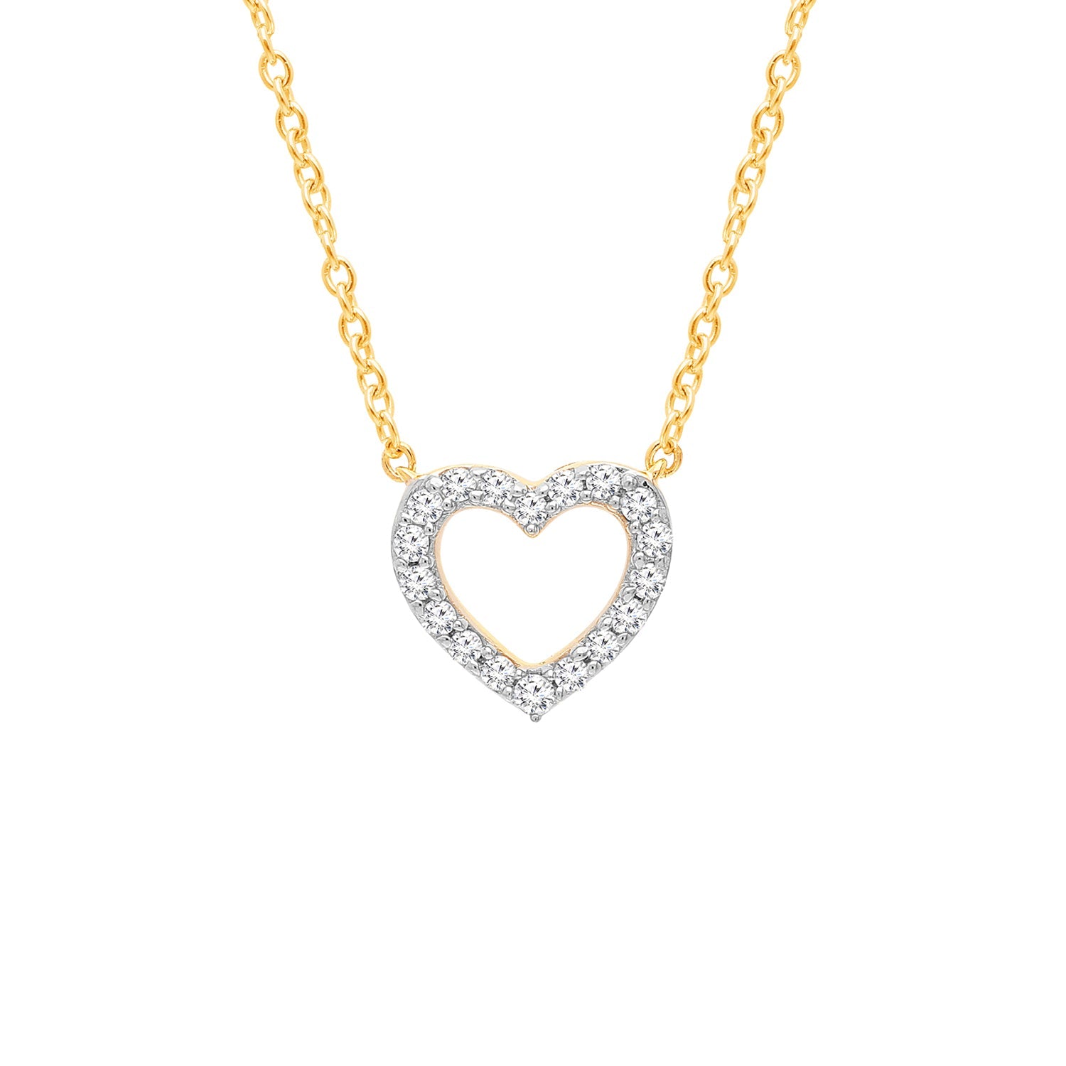 0.1ct Lab Grown Diamond Necklace in 9K Yellow Gold