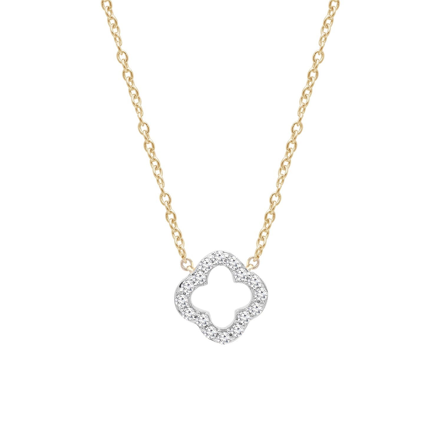 0.09ct Lab Grown Diamond Necklace in 9K Yellow Gold