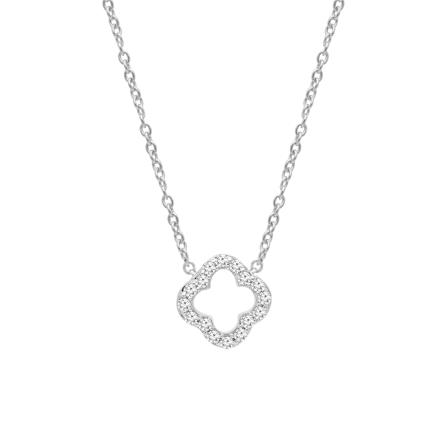 0.09ct Lab Grown Diamond Necklace in 9K White Gold