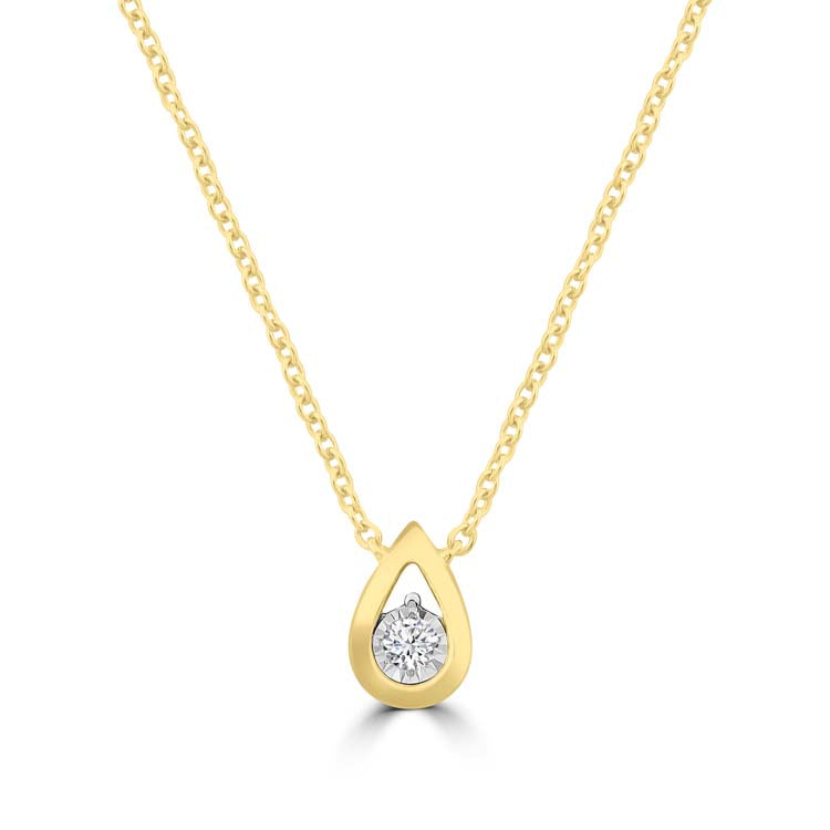 Diamond Necklace 40-45cm with 0.03ct Diamonds in 9K Yellow Gold