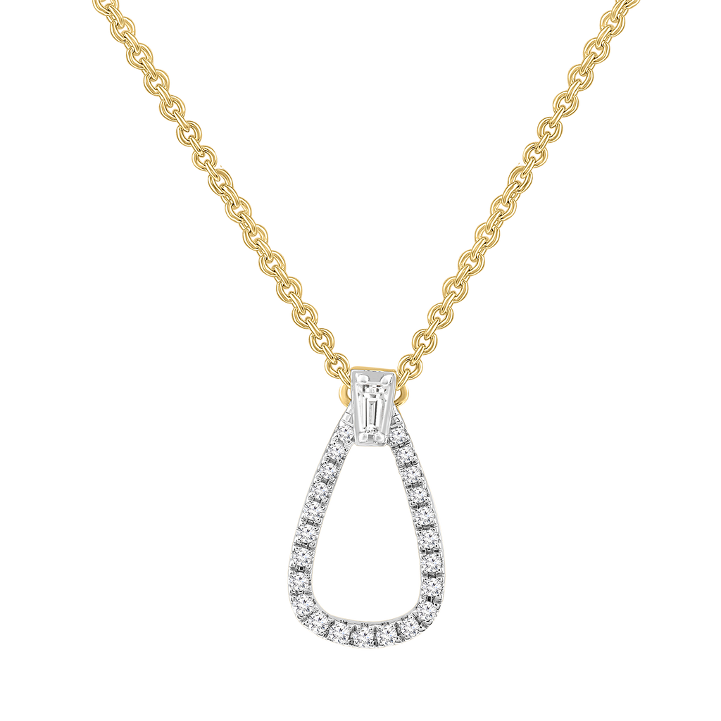 Diamond Necklace with 0.10ct Diamonds in 9K Yellow Gold