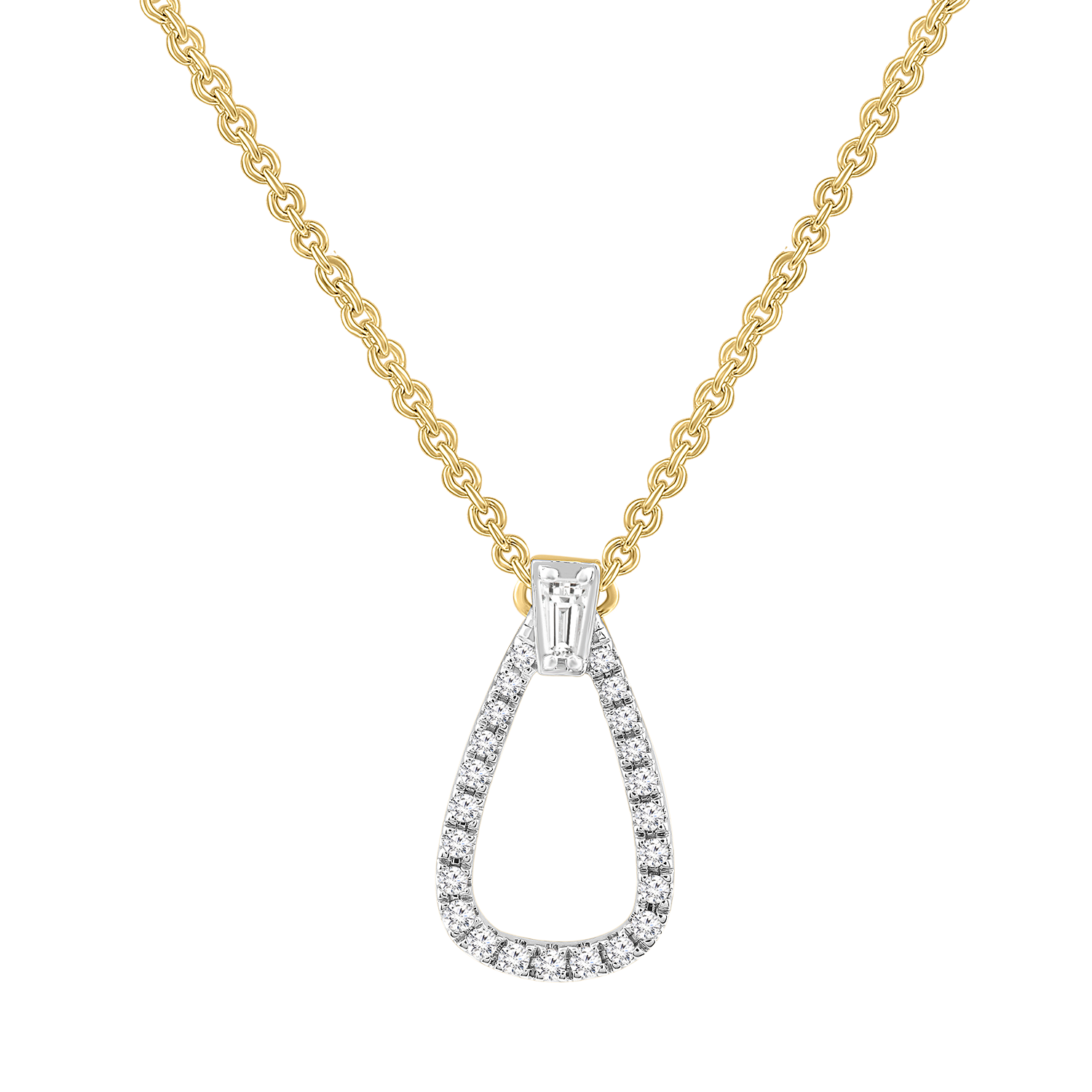 Diamond Necklace with 0.10ct Diamonds in 9K Yellow Gold