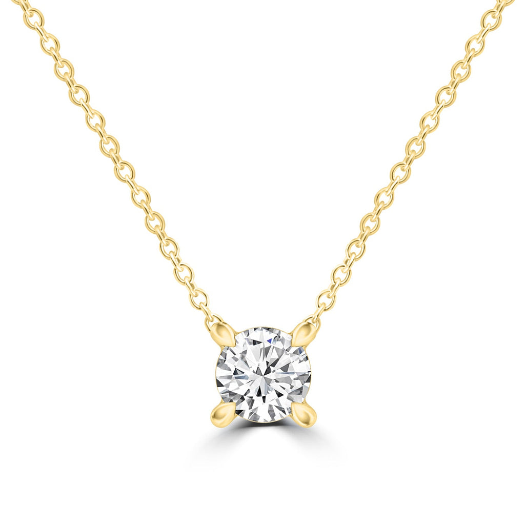 Diamond Round Necklace with 0.25ct Diamonds in 9K Yellow Gold