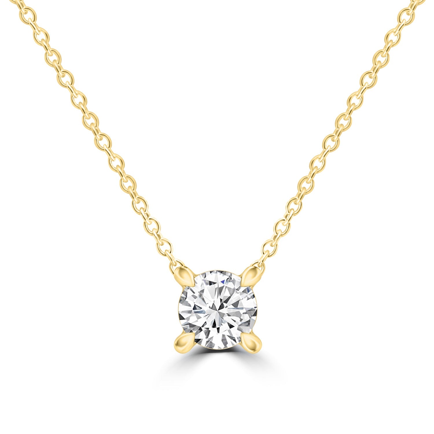 Diamond Round Necklace with 0.25ct Diamonds in 9K Yellow Gold