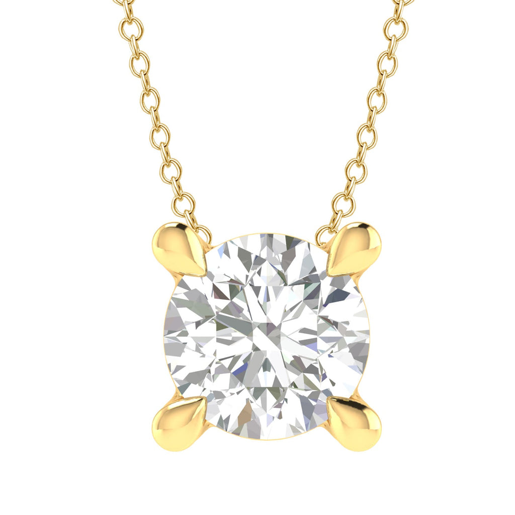 Diamond Round Necklace with 0.25ct Diamonds in 9K Yellow Gold