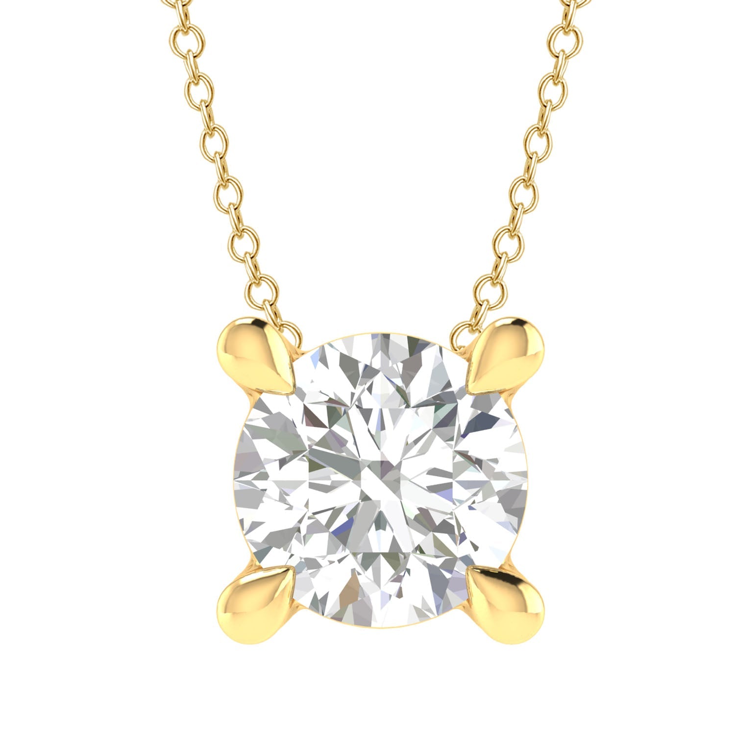 Diamond Round Necklace with 0.25ct Diamonds in 9K Yellow Gold