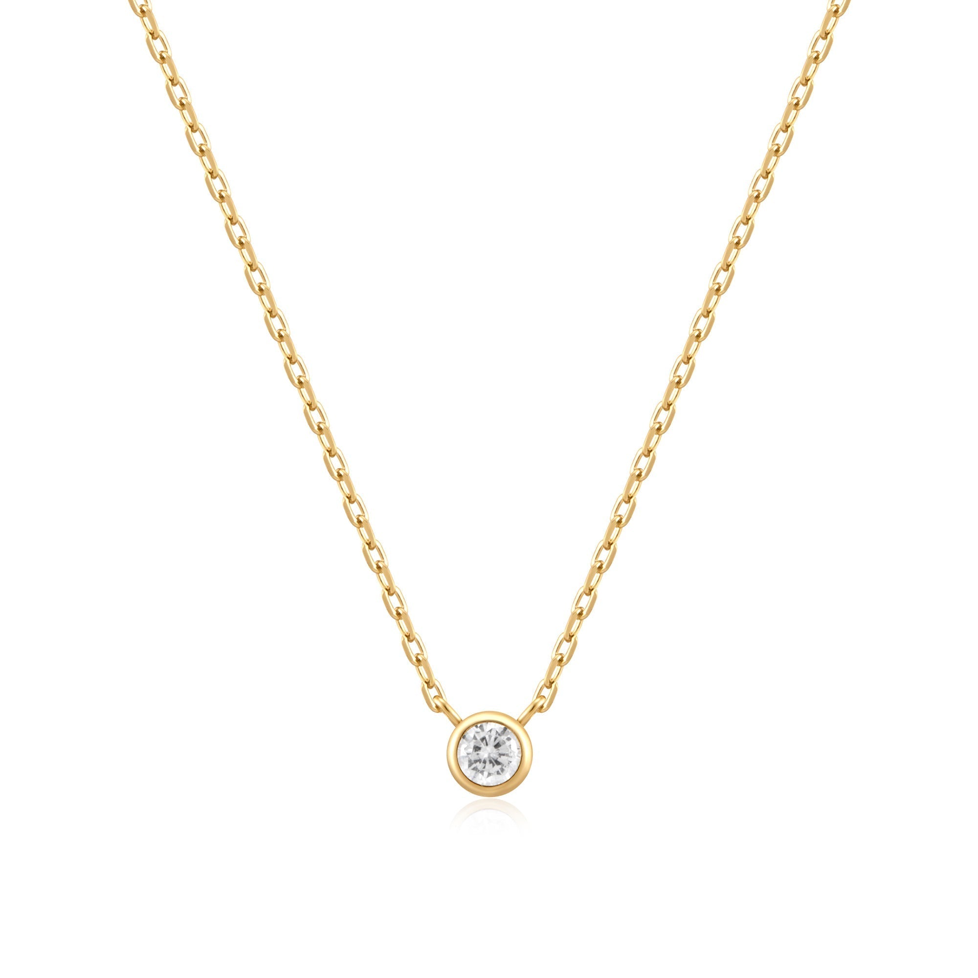 Ania Haie Gold Round Solitaire Cubic Zirconia Necklace