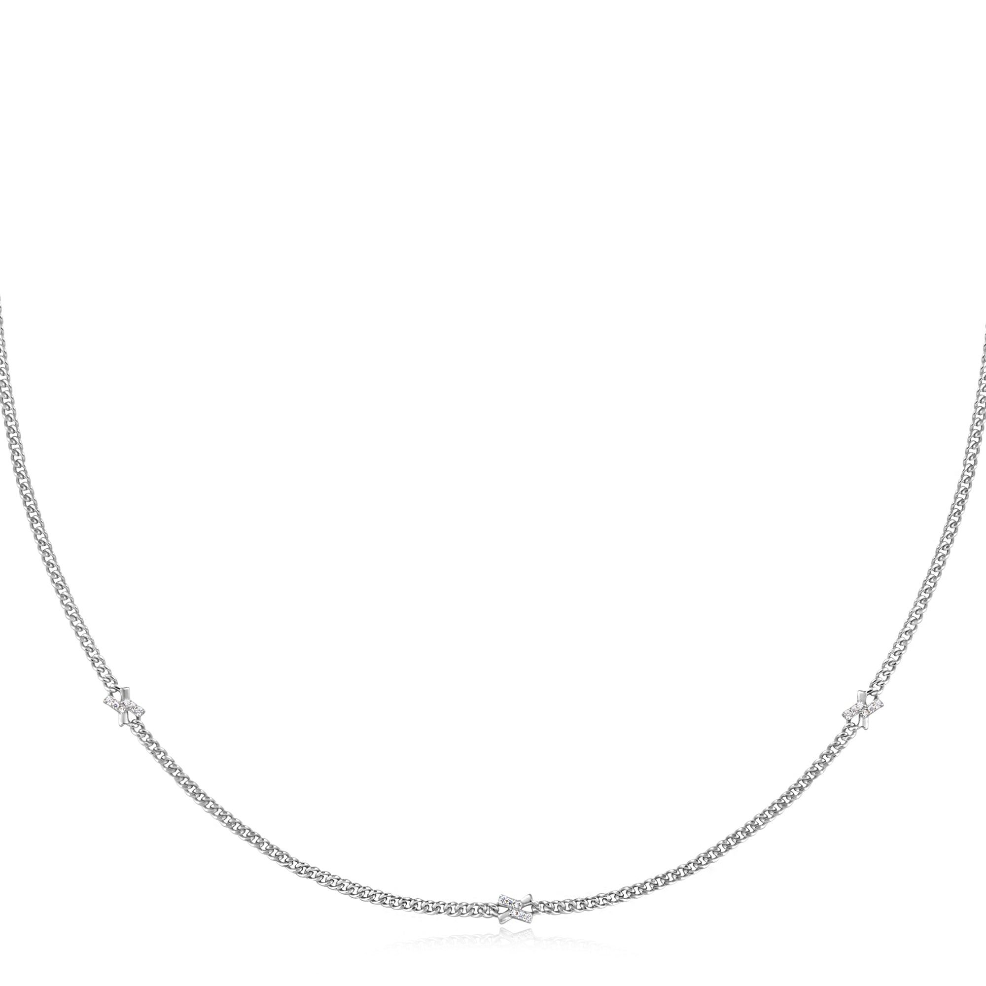 Ania Haie Silver Cross Station Necklace