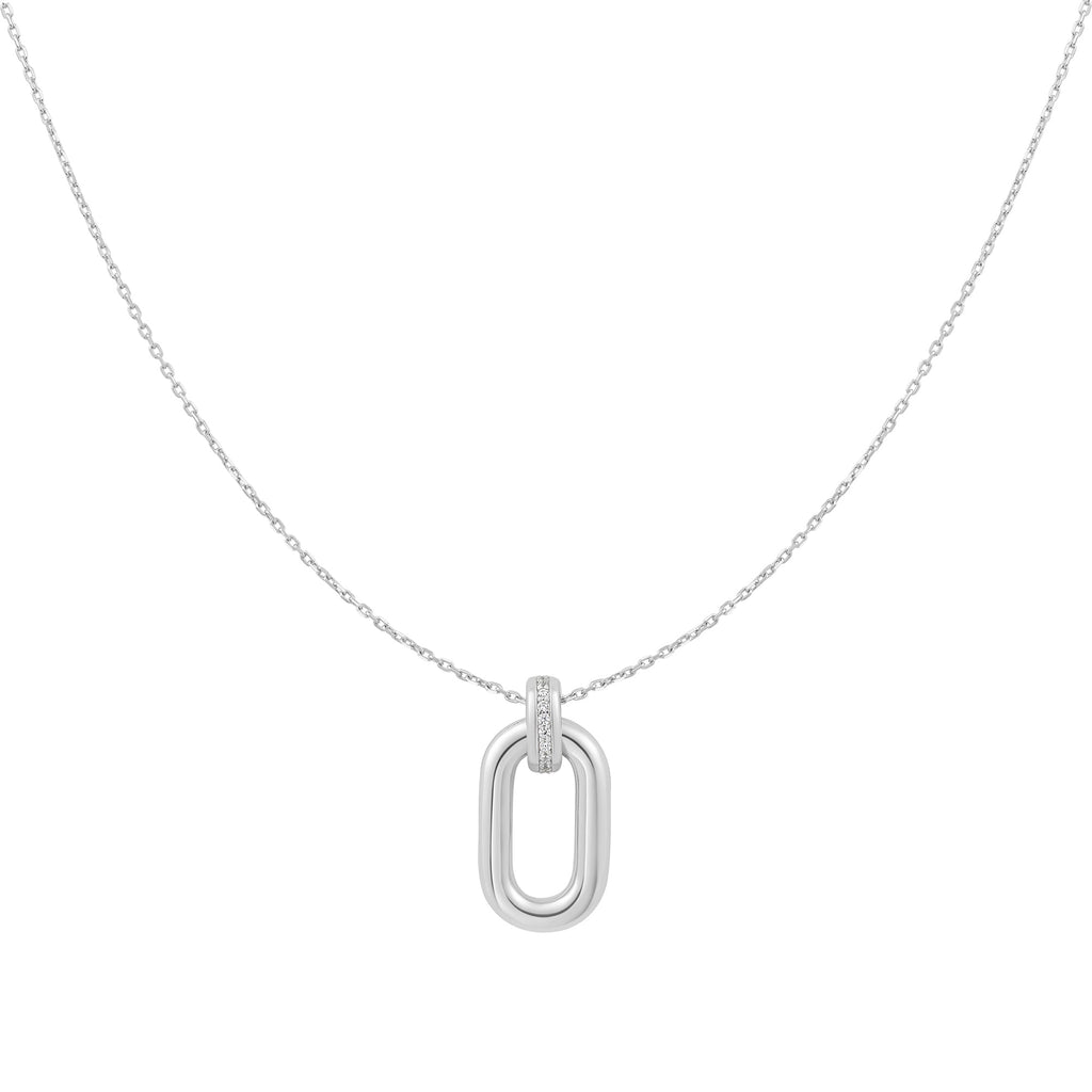 Ania Haie Silver Oval Hoop Pendant Necklace