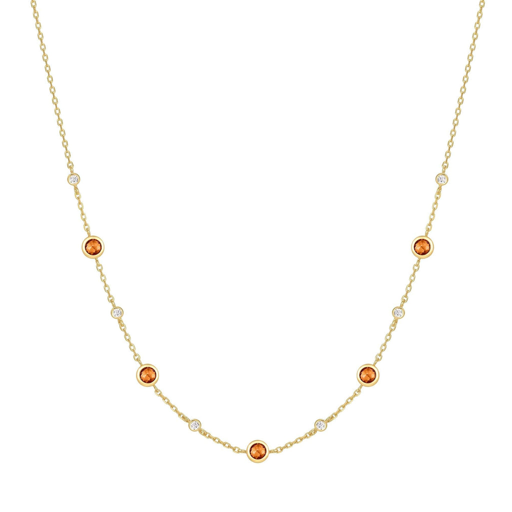 Gold Nano Gem Station Necklace