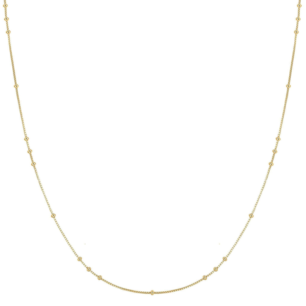 Gold Mini Bead Station Necklace