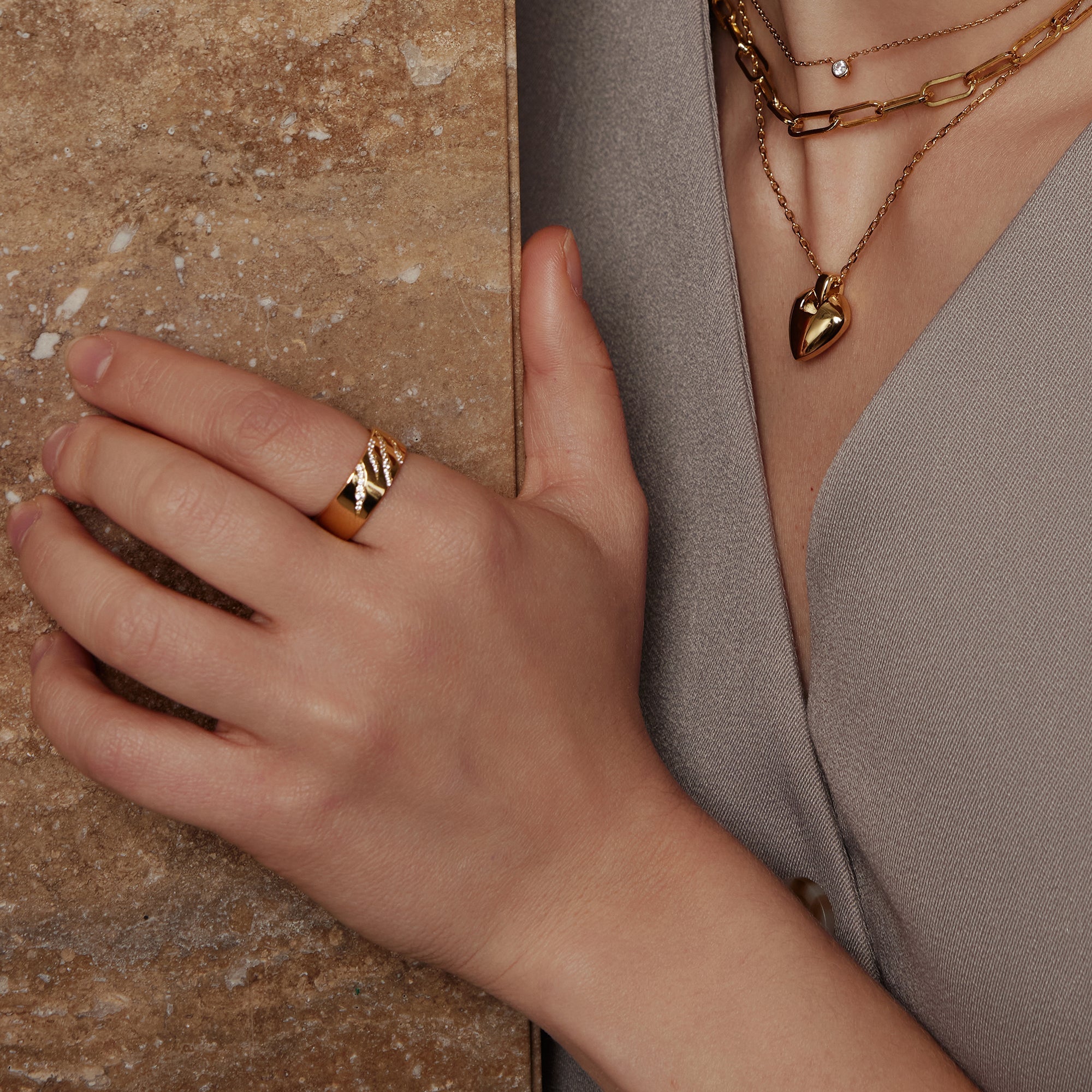 Ania Haie Gold Tiger Stripe Band