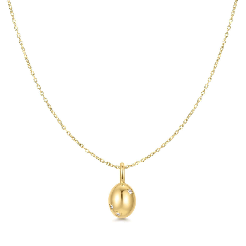 Ania Haie Gold Floral Oval Pendent Necklace
