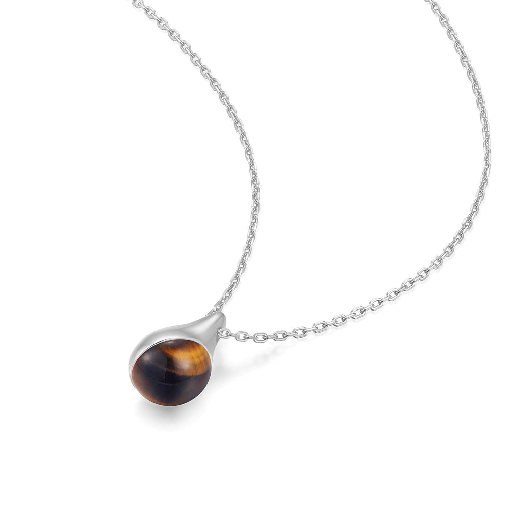 Ania Haie Silver Tiger Eye Droplet Pendant Necklace