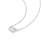 Ania Haie Silver Sparkling Bezel-Set Cube Necklace