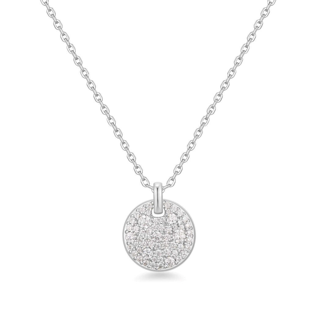 Ania Haie Silver Large Pave Disc Necklace
