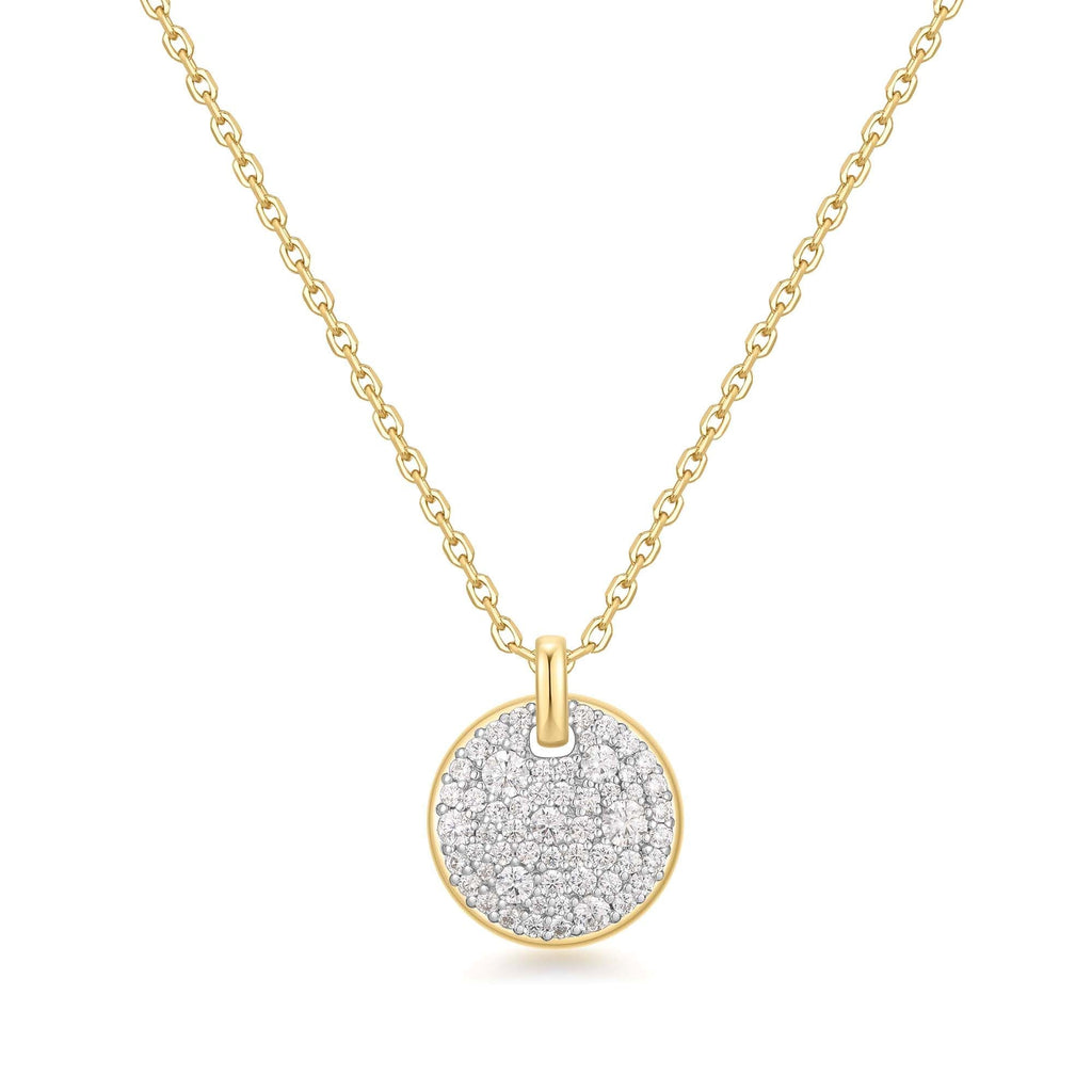 Ania Haie Two-Tone Large Pave Disc Necklace