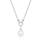 Ania Haie Silver Linked Shell Pearl Drop Pendant Necklace