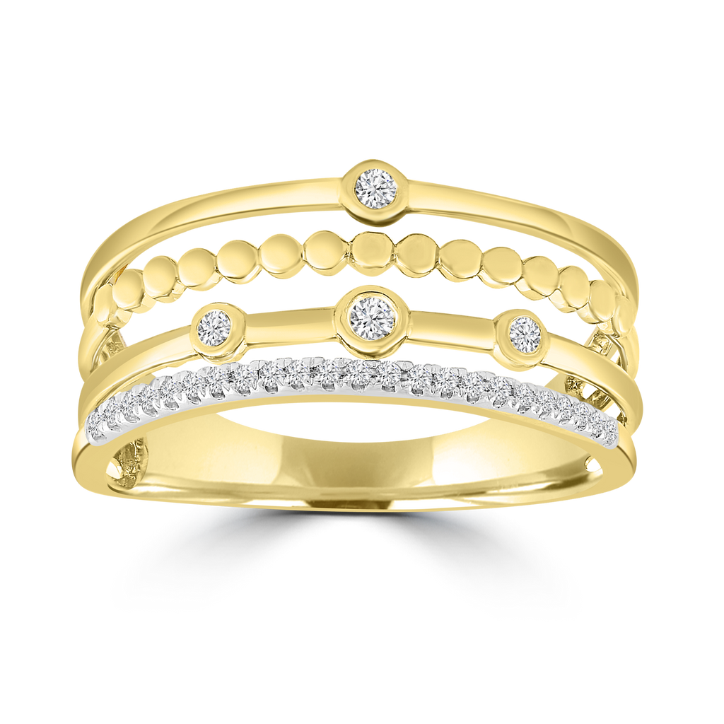 Diamond Ring with 0.10ct Diamonds in 9K Yellow Gold
