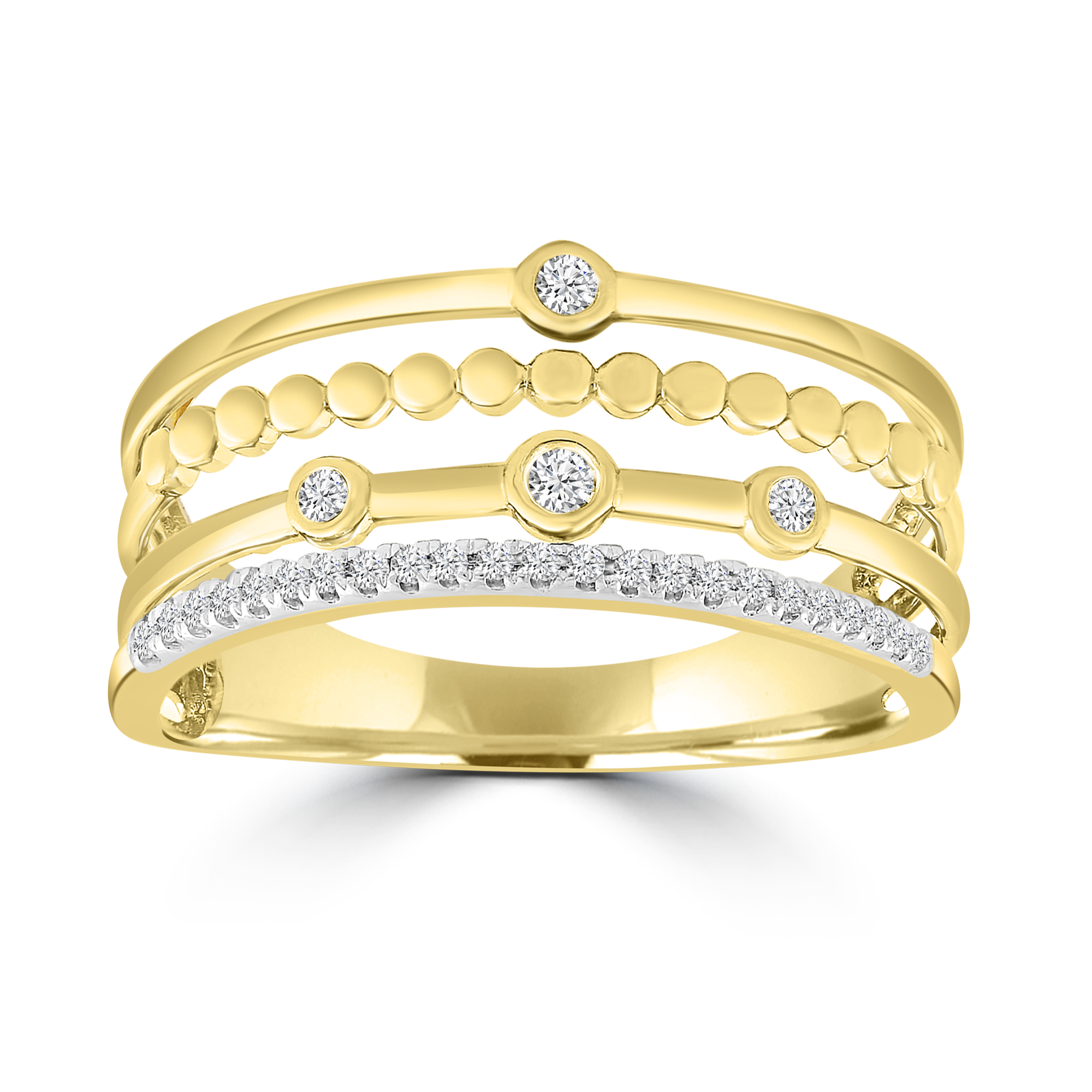 Diamond Ring with 0.10ct Diamonds in 9K Yellow Gold