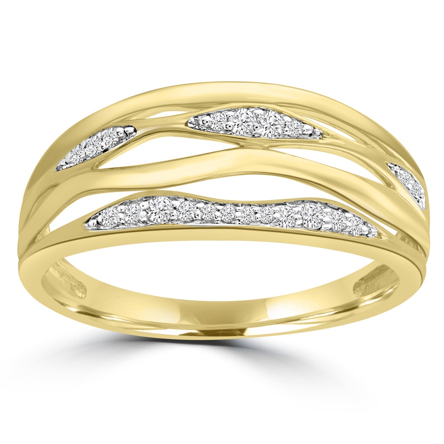 Diamond Ring with 0.12ct Diamonds in 9K Yellow Gold