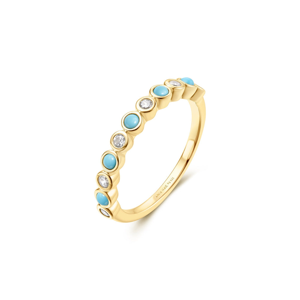 Ania Haie Gold Bezel Lab Created Turquoise Ring