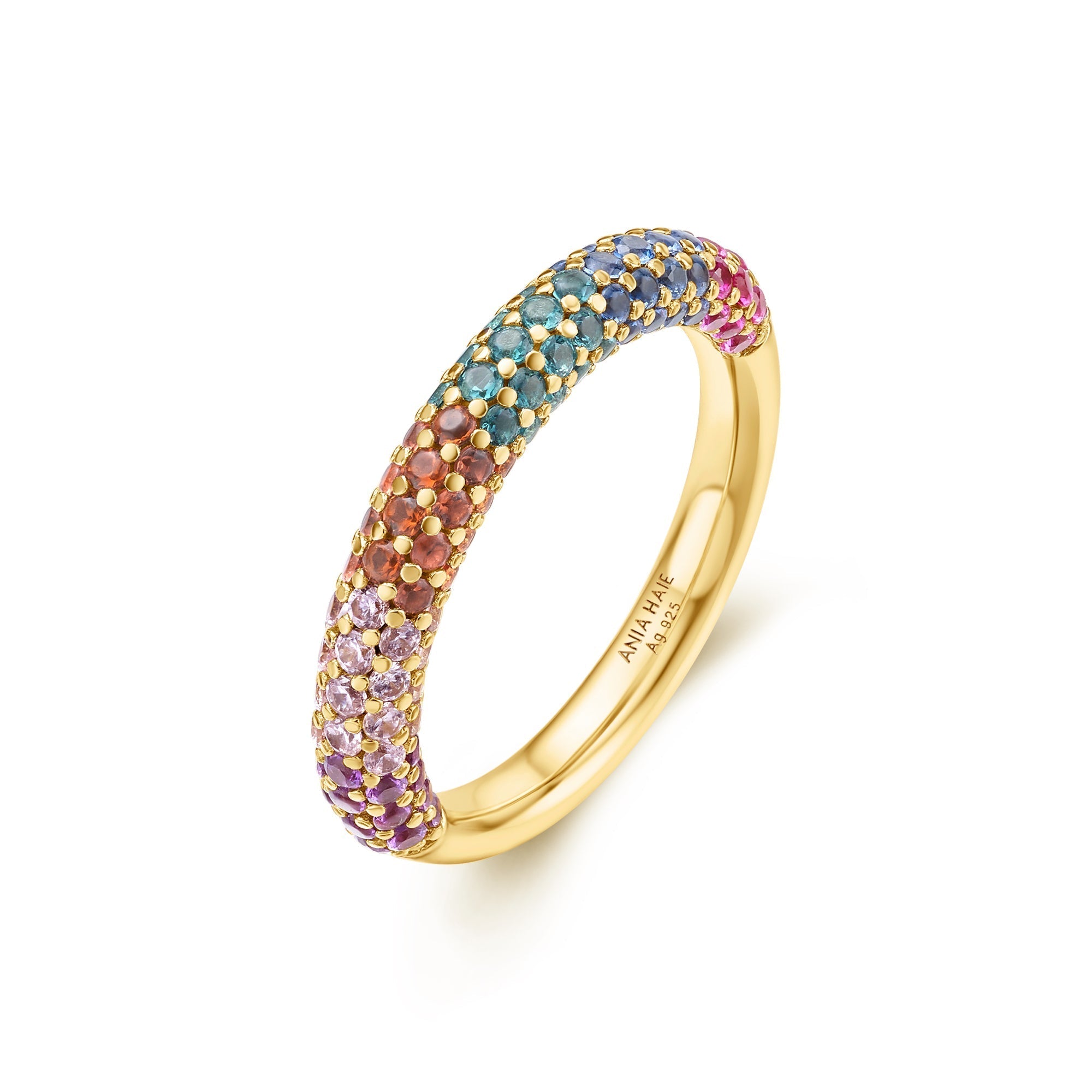 Ania Haie Gold Rainbow Pave Ring