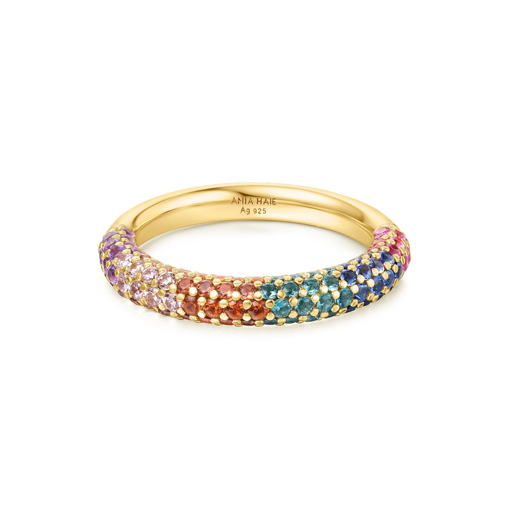 Ania Haie Gold Rainbow Pave Ring