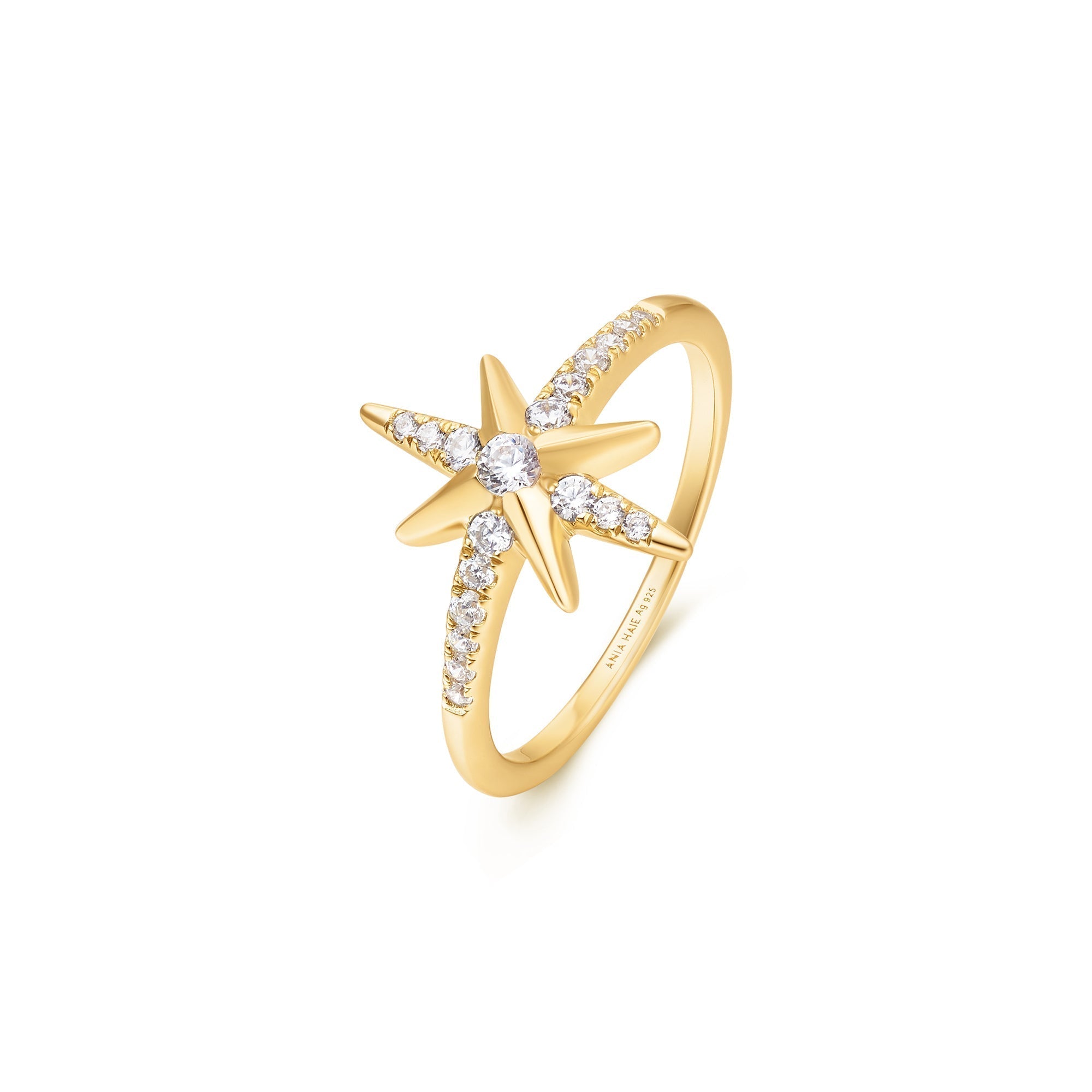 Ania Haie Gold Eight-Pointed Star Signet Ring