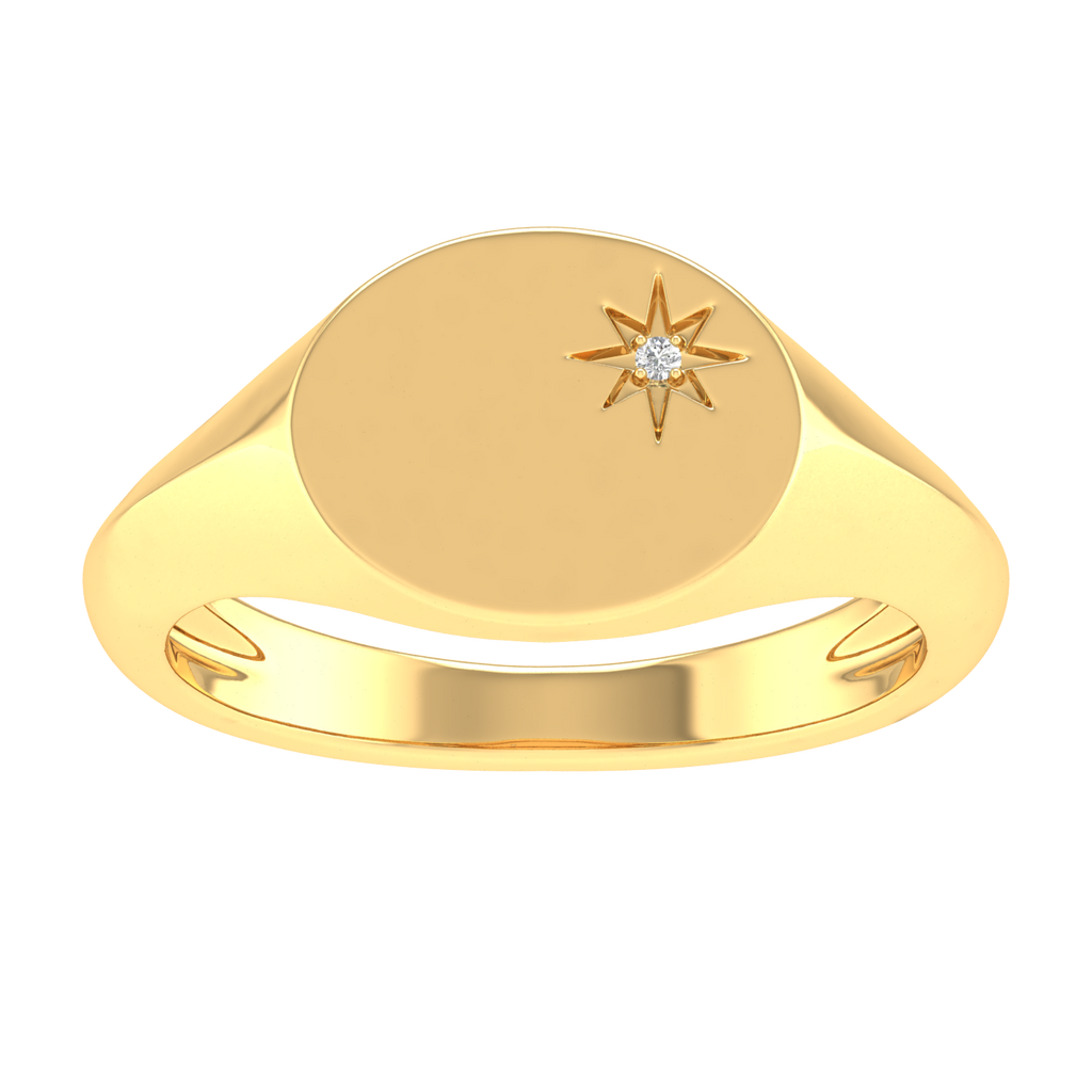 0.01ct HI I1 Diamond Ring in 9K Yellow Gold