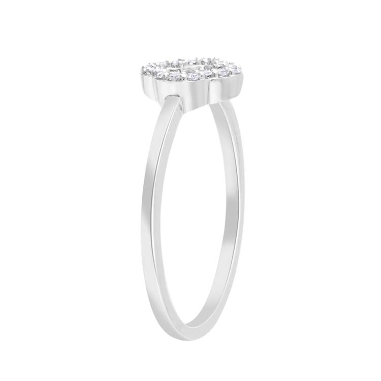 0.09ct Diamond Clover Ring in 9K White Gold