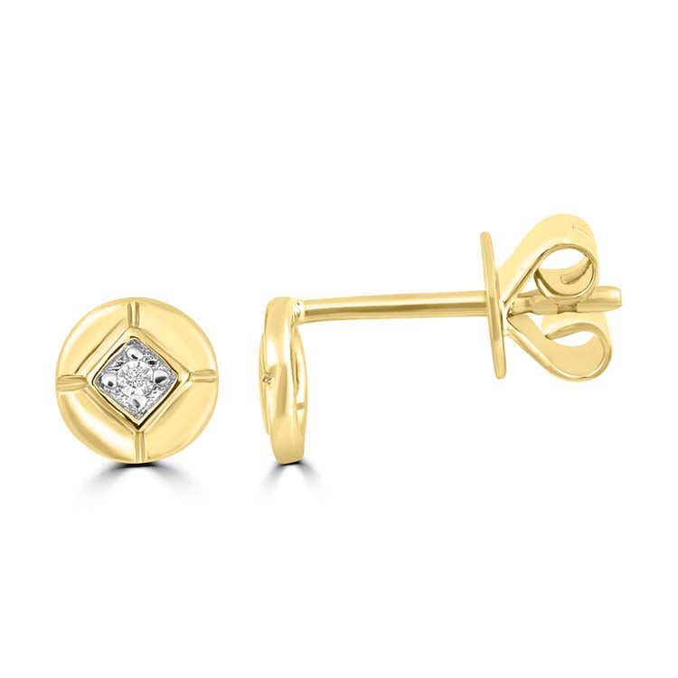 Diamond Stud Earrings with 0.02ct Diamonds in 9K Yellow Gold