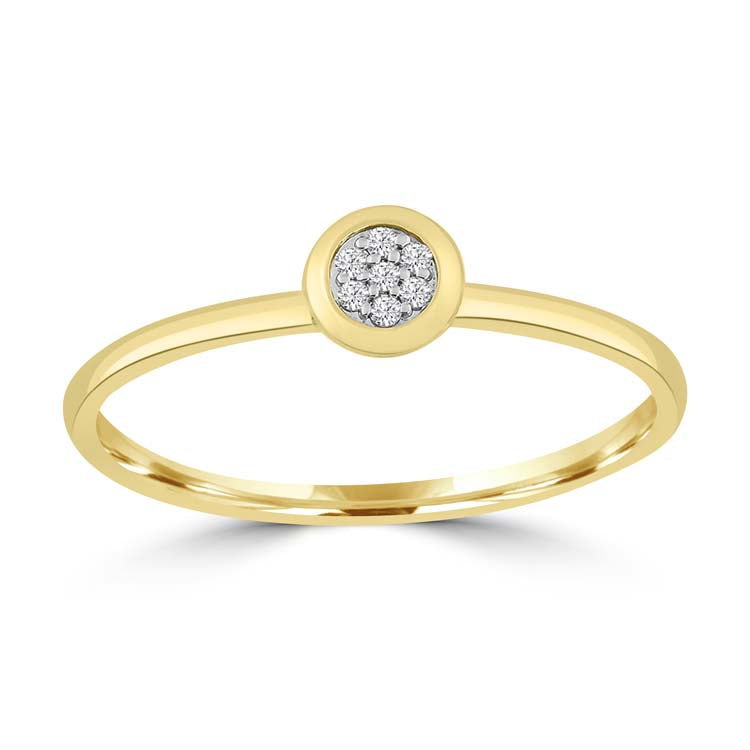 Diamond Ring with 0.03ct Diamonds in 9K Yellow Gold