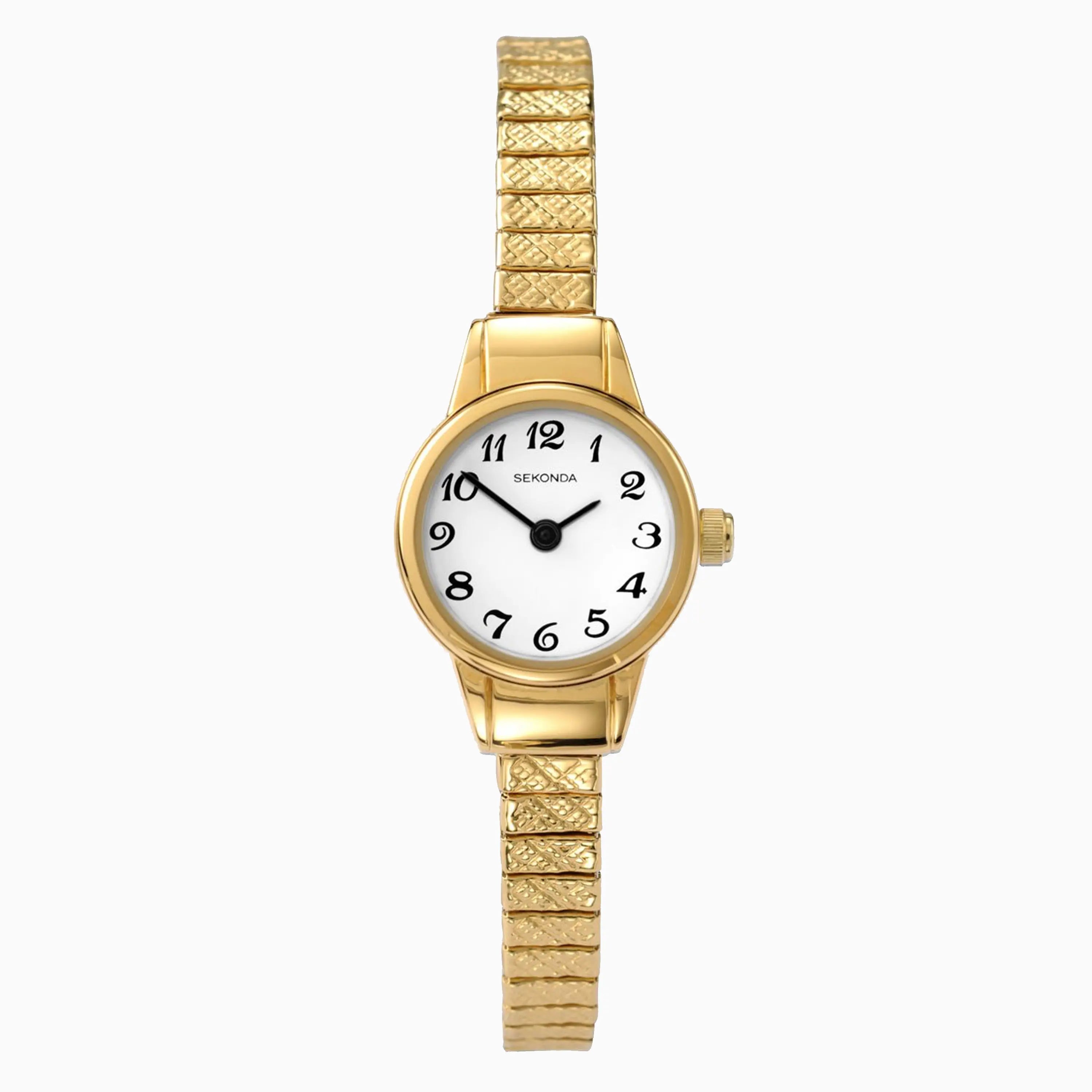 Sekonda Easy Reader Ladies Watch | Gold Case & Stainless Steel Expander with White Dial