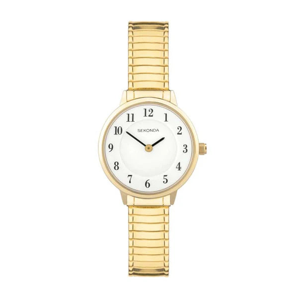 Gold Stainless Steel Classic White Dial Watch 28mm