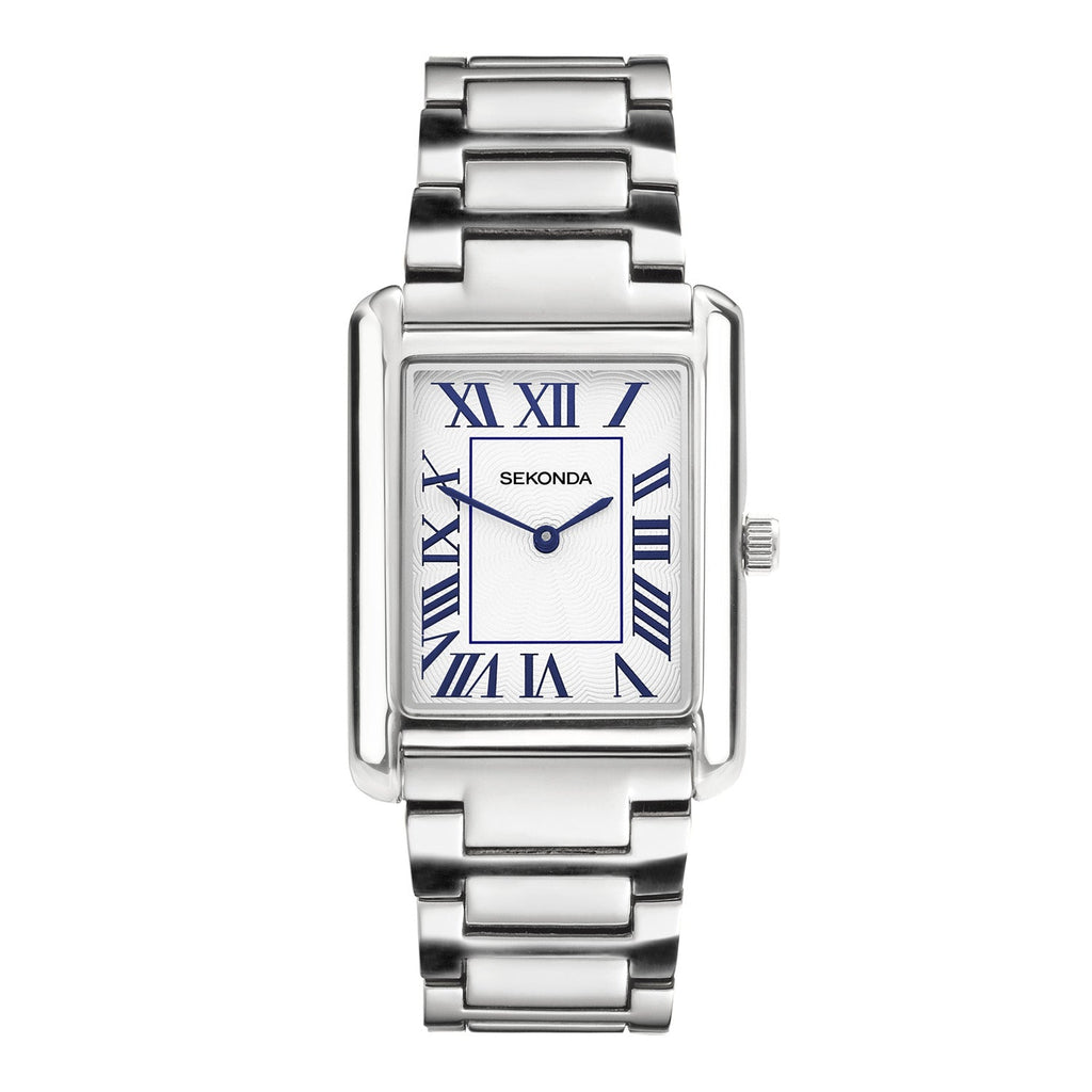 Sekonda Mens Clement Guilloche Dial Stainless Steel Bracelet 28x37mm Watch