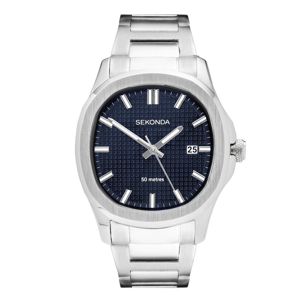 Sekonda Mens Octaire Blue Dial Stainless Steel Bracelet 40mm Watch