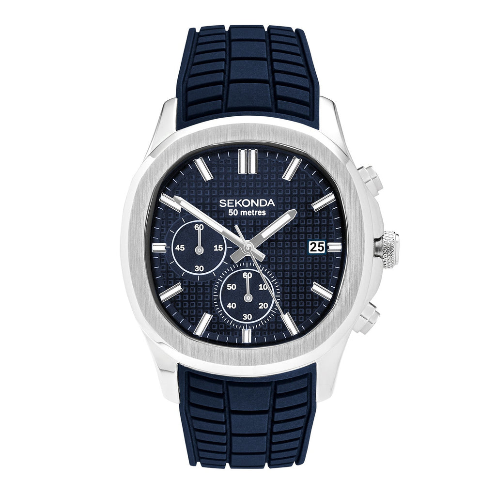 Sekonda Mens Octaire Blue Dial Blue Rubber 40mm Watch