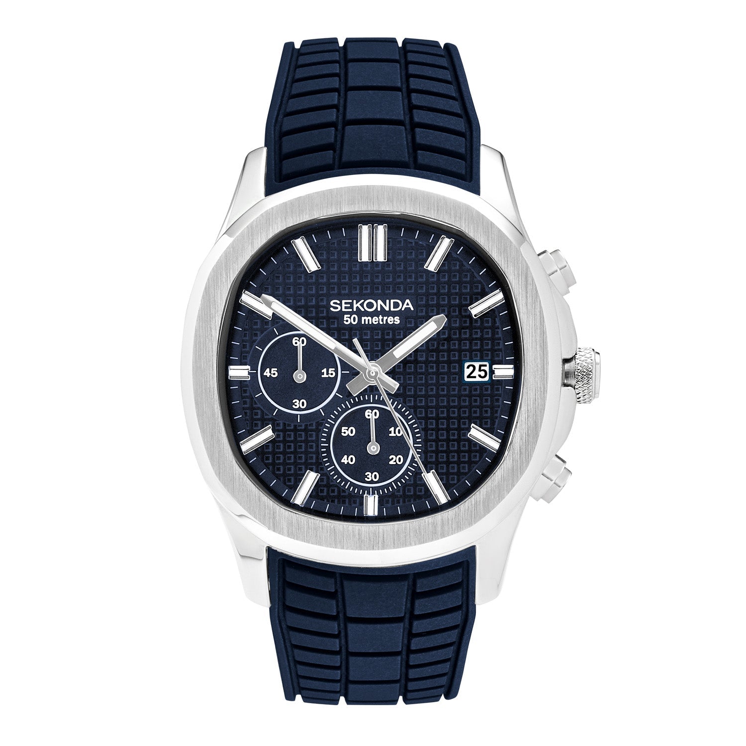 Sekonda Mens Octaire Blue Dial Blue Rubber 40mm Watch