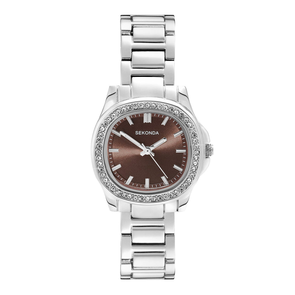 Sekonda Womens Octaire Mocha Dial Stainless Steel Bracelet 30mm Watch