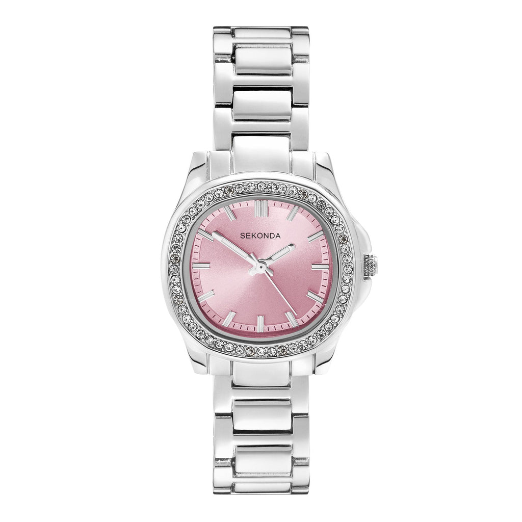 Sekonda Womens Octaire Pink Dial Stainless Steel Bracelet 30mm Watch