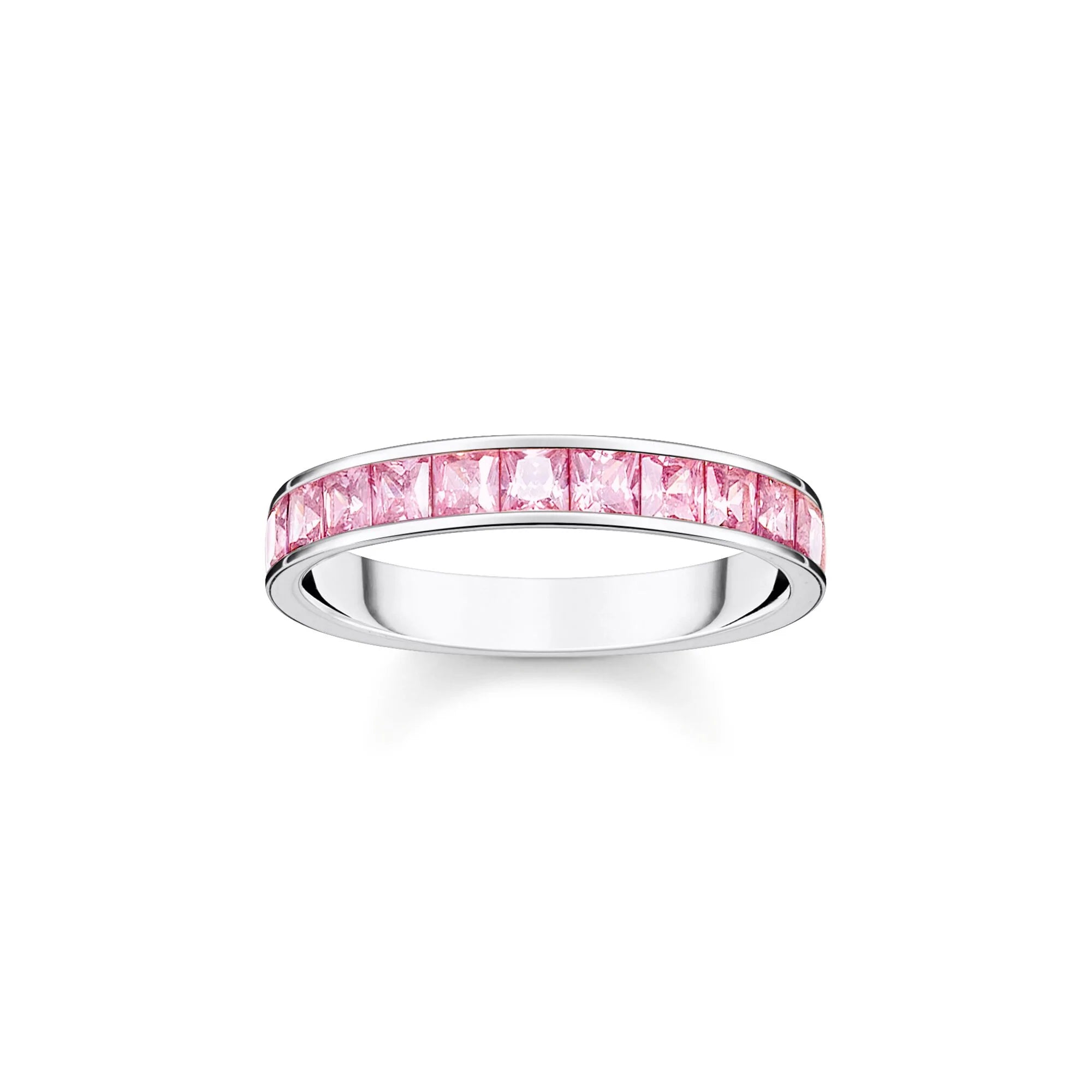 THOMAS SABO Heritage Pink Pave Silver Band Ring
