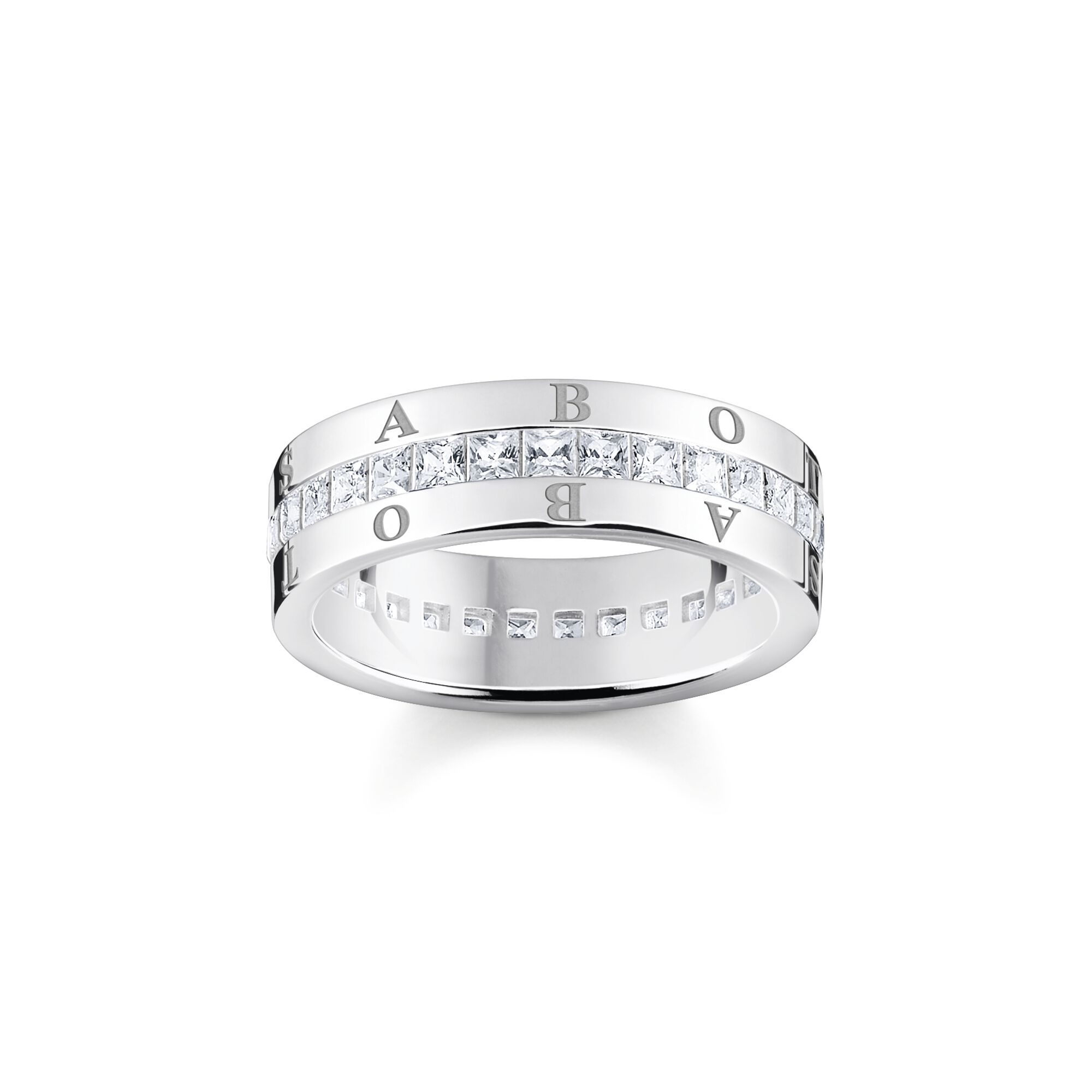 Thomas Sabo Band Ring White Stones Silver