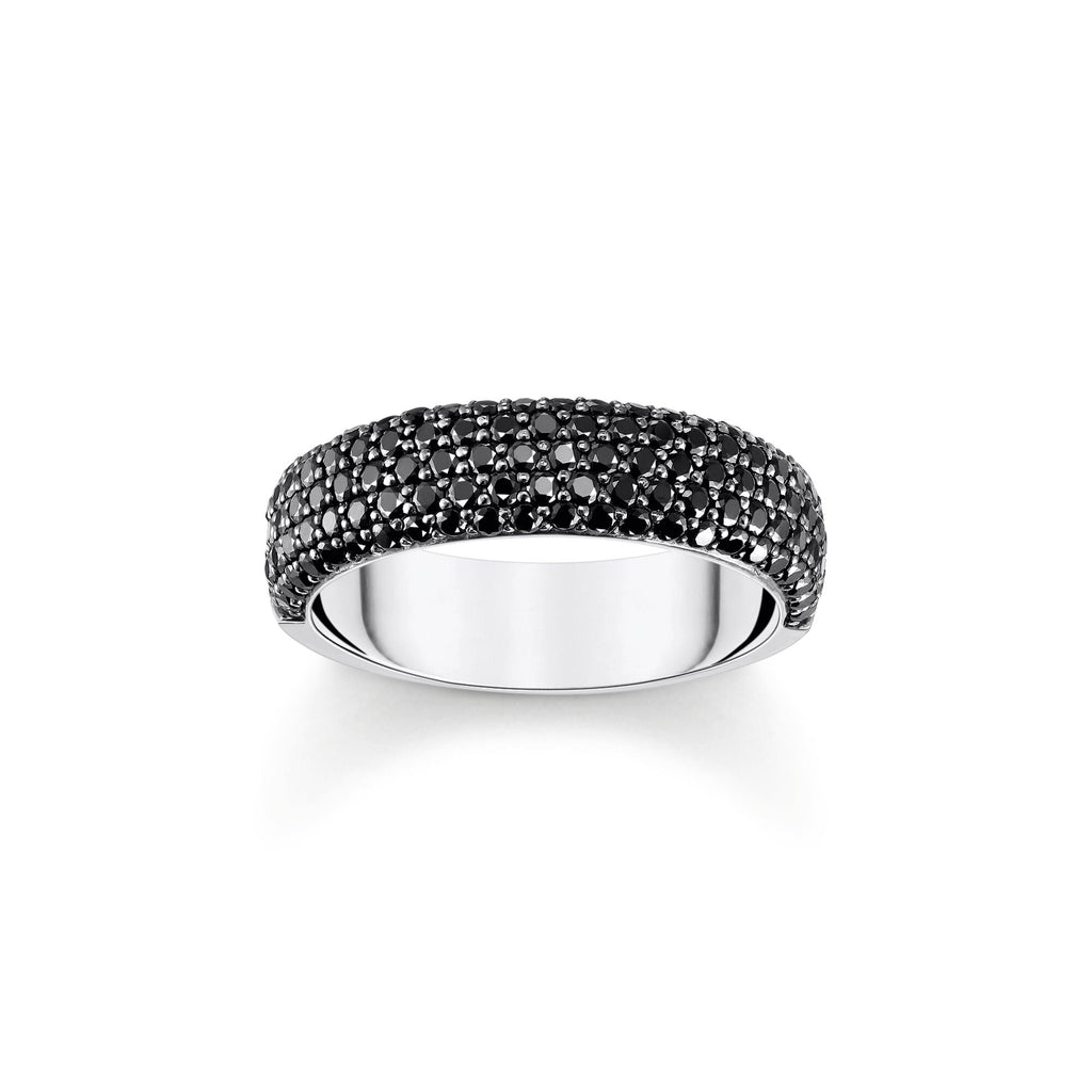 THOMAS SABO Chunky band ring with black zirconia