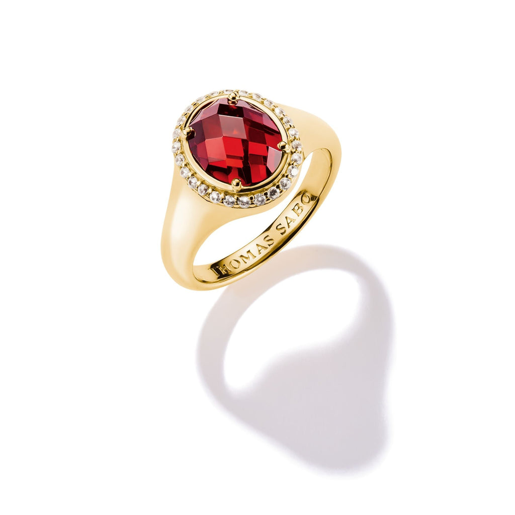 THOMAS SABO Ring with Red Zirconia Stone