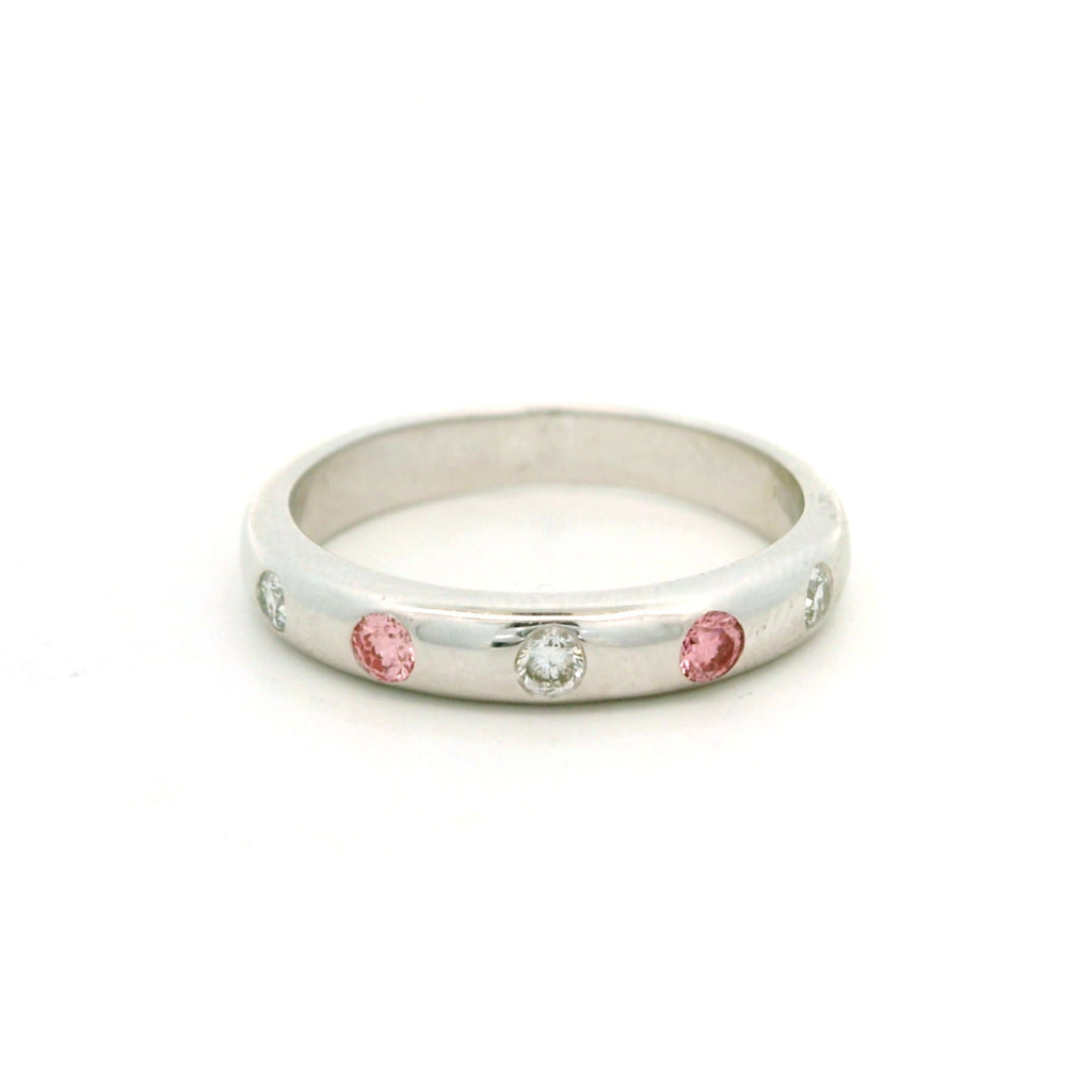 Leon Baker - White Gold Pink & White Lab Diamond Ring