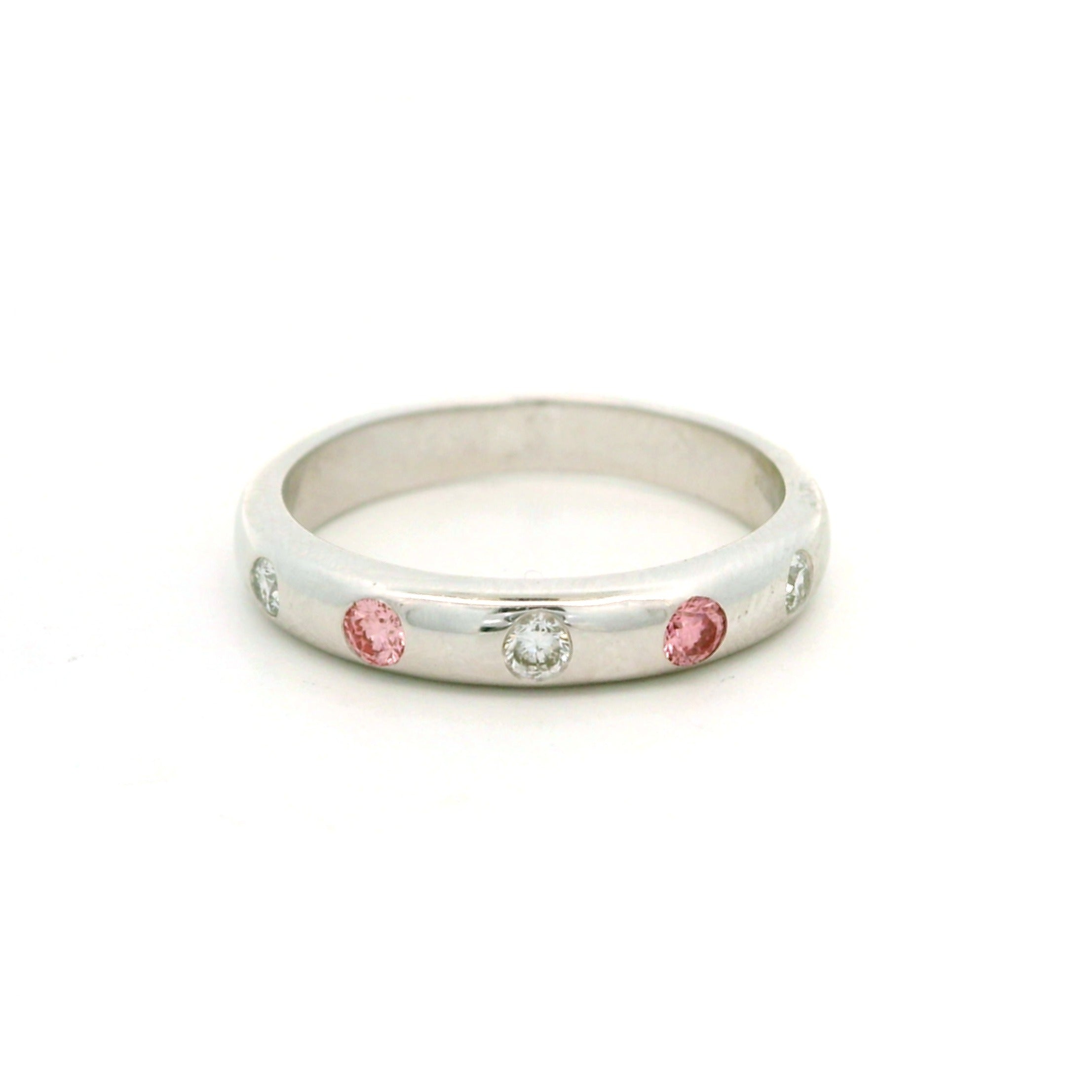 Leon Baker - White Gold Pink & White Lab Diamond Ring