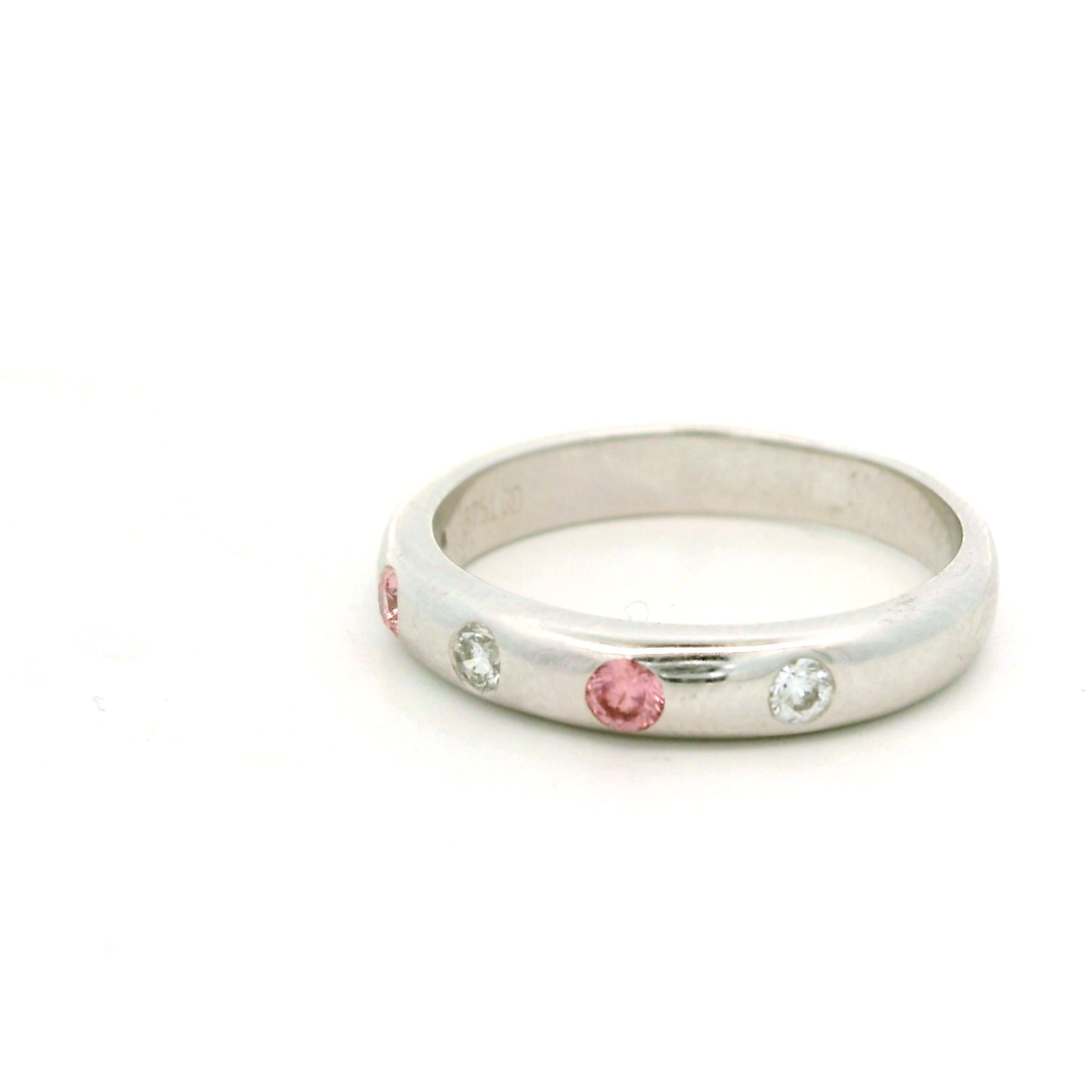 Leon Baker - White Gold Pink & White Lab Diamond Ring