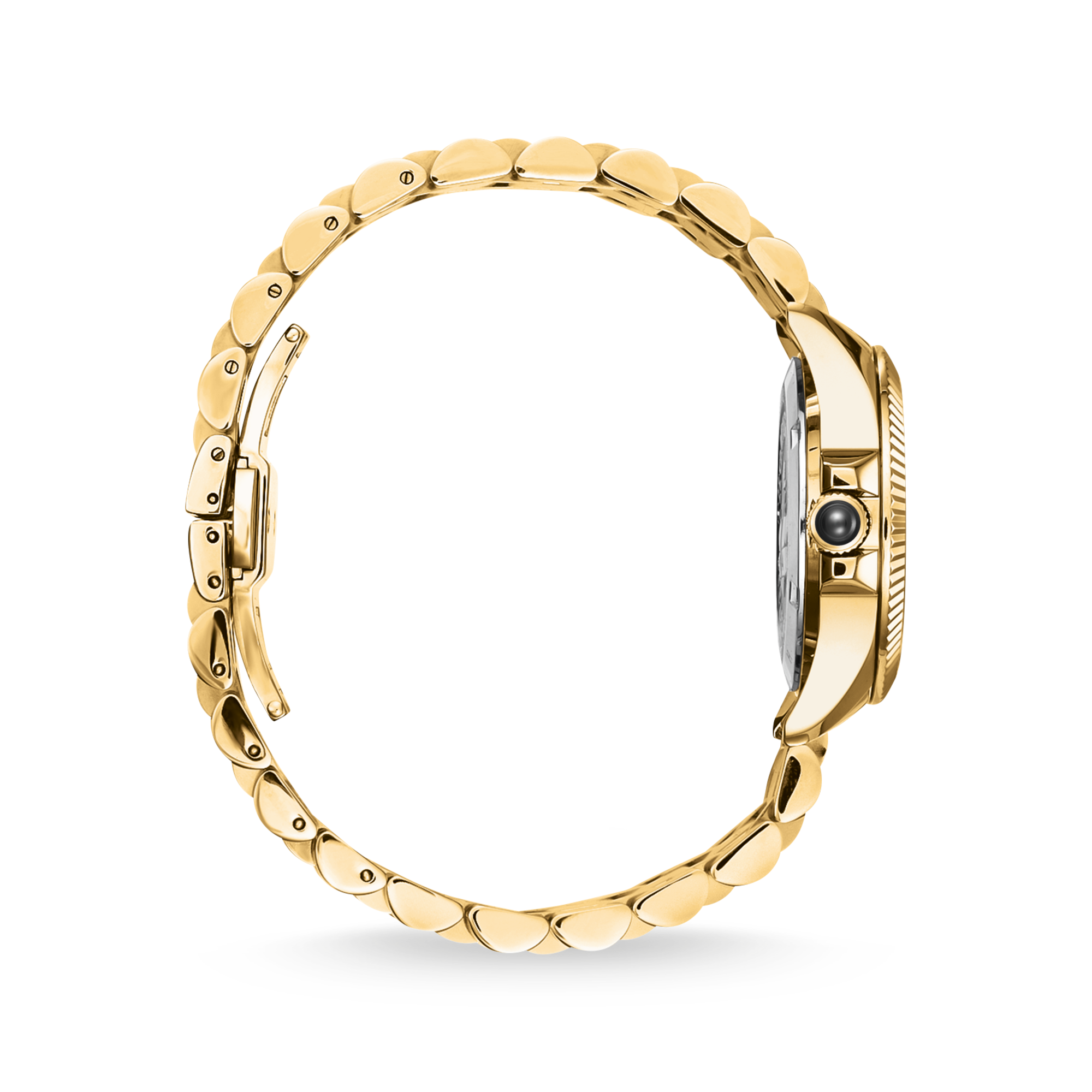 THOMAS SABO Mystic Island Watch with white stones and green malachite gold plated